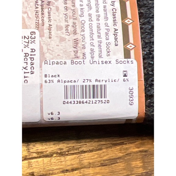Classic Alpaca Paca Socks Boot Black Unisex Medium Alpaca Blend Warm Hnt NWT
NEW - Picture 6 of 9